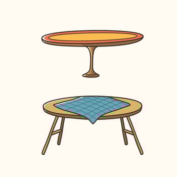Set of wooden tables sticker design, icon design and illustration vector