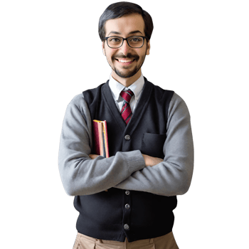 male teacher smile at you png