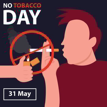 illustration graphic of a man is lighting a cigarette, perfect for international day, no tobacco day, celebrate, greeting card, etc. vector