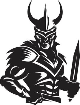 Ironclad Sentinel Soldier Mascot Stealth Sentinel Lancer Warrior Emblem vector
