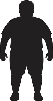 Wellness Within Black Advocating Human Obesity Awareness Slimming Silhouette A 90 Word Emblem for Conquering Obesity in Style vector