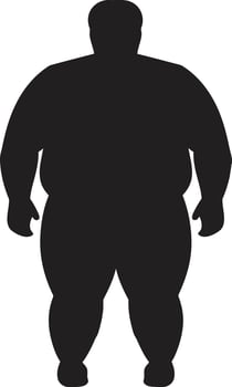 Dynamic Balance Advocating Anti Obesity Measures with 90 Word Elegance Sculpting Change Black ic Human Figure for Obesity Revolution vector