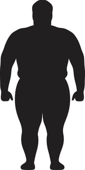 Obesity Overcome A Human Embracing Health in Black Fit and Fearless Empowering Anti Obesity ic in 90 Words vector