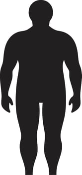 Fighting Fat Human in 90 Words Against Obesity Struggles Dynamic Determination ic Black Emblem for Human Obesity Revolution vector