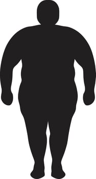 Metamorphosis Mission Black ic for Human Obesity Transformation Slimming Solutions Human Emblem in Black for Obesity Triumph vector