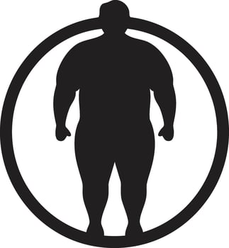 Revolutionary Resilience A 90 Word Emblem for Human Obesity Transformation Elegance in Effort Black ic Advocating Anti Obesity Measures vector