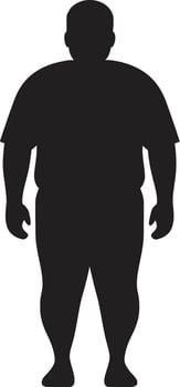 Vibrant Vitality A 90 Word ic for Human Obesity Resilience Reshape Reality Black Emblem Advocating Anti Obesity Movement vector