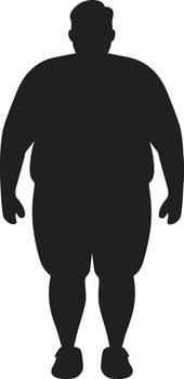 Dynamic Determination ic Black Emblem for Human Obesity Revolution Sculpted Strength A 90 Word Advocating Against Obesity vector
