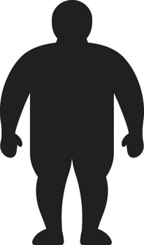 Elegance in Effort Black ic Advocating Anti Obesity Measures Balancing Act Displaying 90 Words of Human Obesity Solutions vector