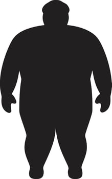 Obesity Overcome A 90 Word Emblem of Human Transformation in Black Dynamic Determination Black ic Human Figure for Obesity Revolution vector