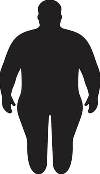 Sculpted Strength A 90 Word Advocating Against Obesity Slimming Silhouette Black ic Emblem Encouraging Obesity Awareness vector
