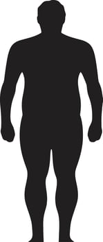 Revitalize Black ic Emblem for Obesity Awareness in 90 Words Wellness Wonders Human for Obesity Intervention vector
