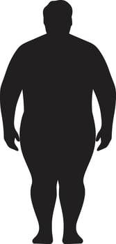 Trim Triumphs for Obesity Wellness Advocacy Body Balance 90 Word Human Emblem Against Obesity in Black vector