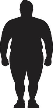 Slim Solutions Human Against Obesity Revitalize Black ic Emblem for Obesity Awareness in 90 Words vector