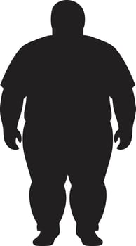 Trim Triumphs for Obesity Wellness Advocacy Body Balance 90 Word Human Emblem Against Obesity in Black vector