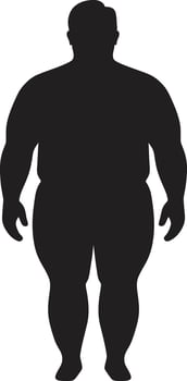Revitalize Black ic Emblem for Obesity Awareness in 90 Words Wellness Wonders Human for Obesity Intervention vector