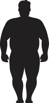 Slim Solutions Human Against Obesity Revitalize Black ic Emblem for Obesity Awareness in 90 Words vector