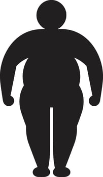 Trim Triumphs for Obesity Wellness Advocacy Body Balance 90 Word Human Emblem Against Obesity in Black vector