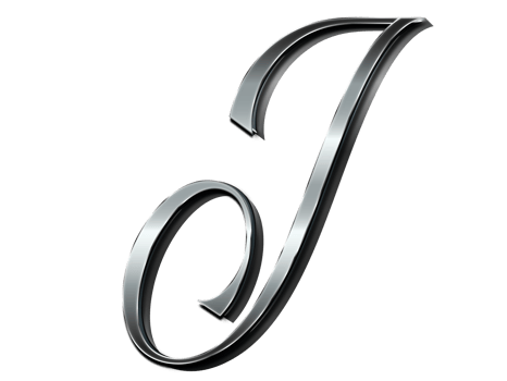 Letter J Metal effects png