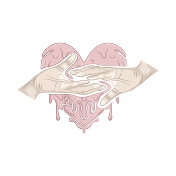 Illustration of holding hands vector