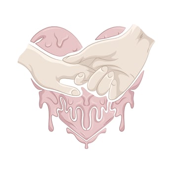Illustration of holding hands vector