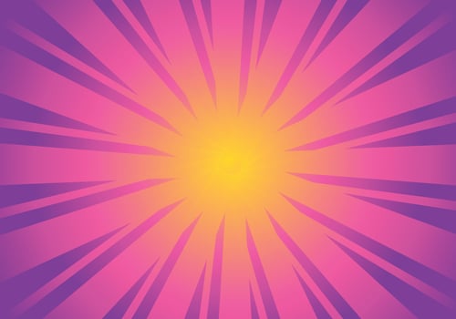 Sun ray sun burst gradient from purple to yellow color exploding. vector