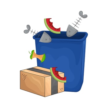 Illustration of trash bin vector
