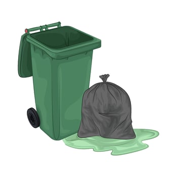 Illustration of trash bin vector