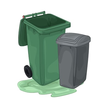 Illustration of trash bin vector