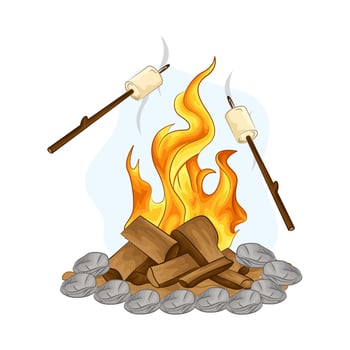 Illustration of bonfire vector