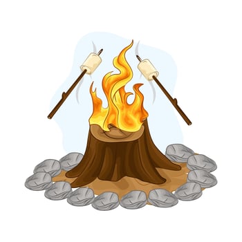 Illustration of bonfire vector