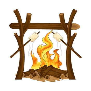 Illustration of bonfire vector