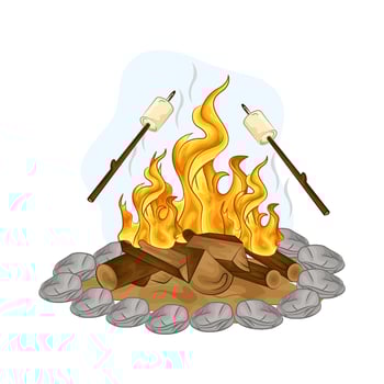 Illustration of bonfire vector