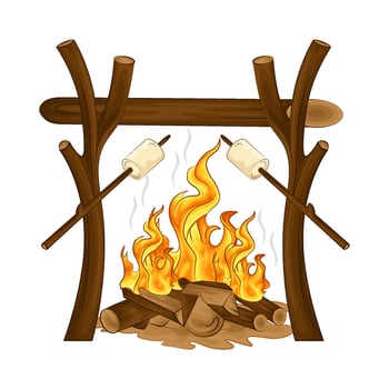 Illustration of bonfire vector