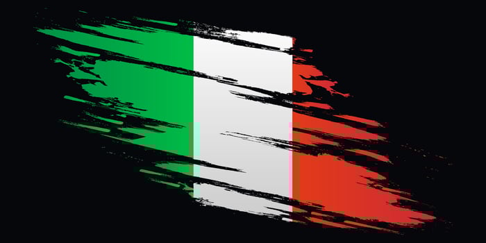 Italy Flag in Brush Paint Style. National Flag of Italy with Grunge Brush Concept vector