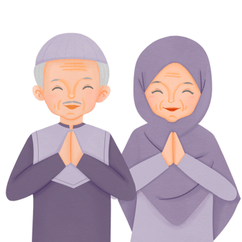 Muslim Family Greeting Eid Mubarak png