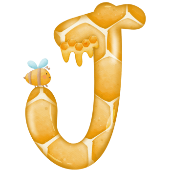Alphabets honey watercolor clip art png