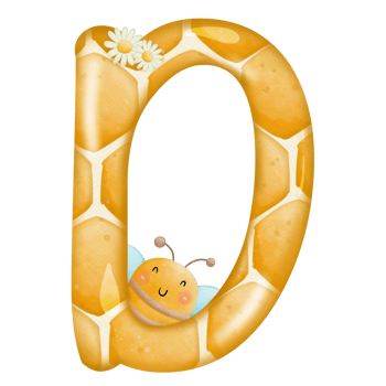 Alphabets honey watercolor clip art png