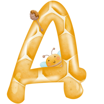 Alphabets honey watercolor clip art png
