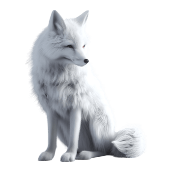 White Fox on Transparent background png