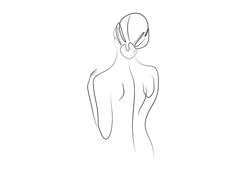 Fashion, style, youth, fitness, sports, beauty minimalist line drawing pro illustration vector