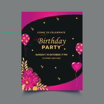 Happy birthday flyer template design vector
