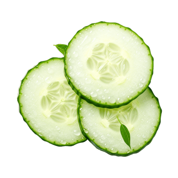 Fresh slice cucumber isolated on transparent background png