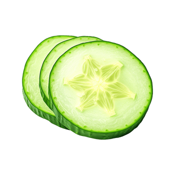 Fresh slice cucumber isolated on transparent background png