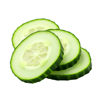 Fresh slice cucumber isolated on transparent background png