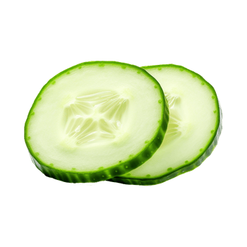 Fresh slice cucumber isolated on transparent background png