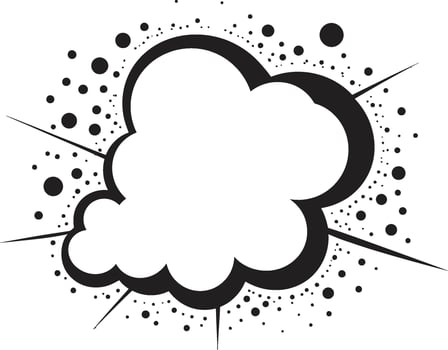 Comic Convo Bold Black Bubble in Expressive Exchange PopArt Comic Speech Cloud vector