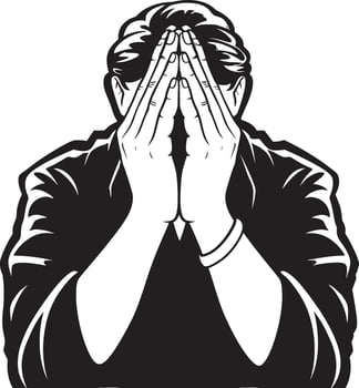 Tranquil Icons Black Design of Praying Hands Spiritual Essence Praying Man Hands Logo in Black vector