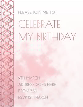Pink Watercolor Invitation Design vector
