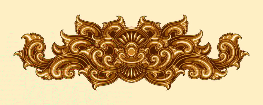 Beautiful carved decorative ornaments design for elements vector